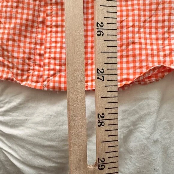 Ralph Lauren Mens Classic Fit Orange Gingham Button-Down Shirt M Preppy Academia - Picture 9 of 12